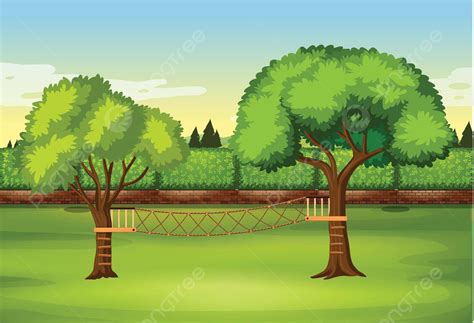 Rope Ladder On Tree In Nature Illustration Background Clip Art Vector, Illustration, Background ...