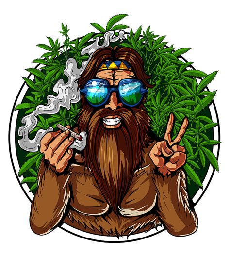 Bigfoot Smoking Weed Digital Art by Nikolay Todorov | Pixels