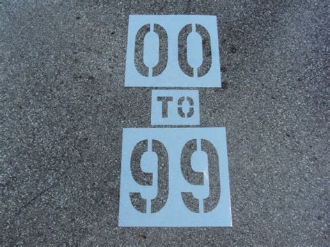 Double Digit Parking Lot Number Stencils By American Striping OH