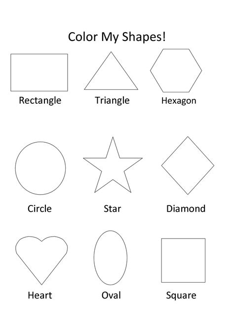 Shape coloring pages, Preschool coloring pages, Printable shapes