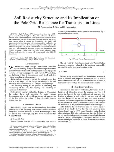 Typical Soil Resistivity Values | PDF | Electrical Resistivity And ...