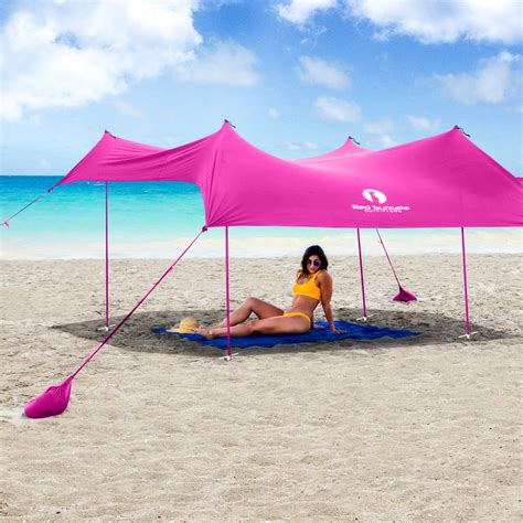 Pink Lycra Beach Sun Shade Canopy Tent! - NEW & IMPROVED V5 with Pole – Red Suricata