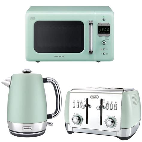 Mint Green Daewoo Retro Microwave + Breville Kettle Toaster Set | eBay | Kettle and toaster set ...