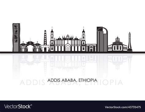 Silhouette skyline of addis ababa ethiopia Vector Image