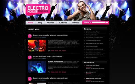 Music Blog PSD Template #49811 - TemplateMonster