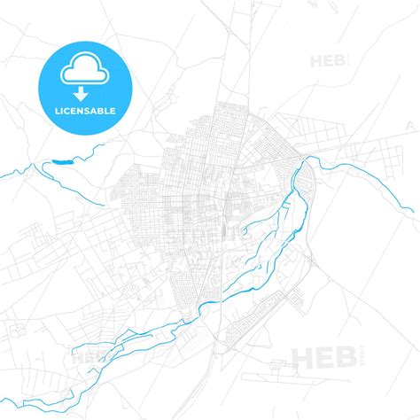 Calama, Chile PDF vector map with water in focus - HEBSTREITS Sketches | Map vector, Map ...