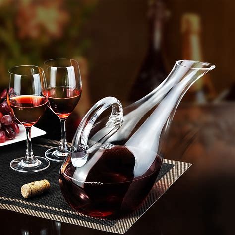 1200ML Swans Crystal Glass Decanter Lead-free Red Wine Decanter Carafe Pourer Aerator for ...