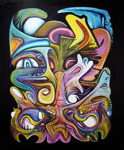 Pareidolia, acrylic on canvas, 48" x 60" : r/Art