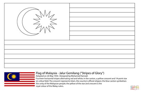 Flag of Malaysia coloring page from Asian flags category. Select from 29062 printable crafts of ...