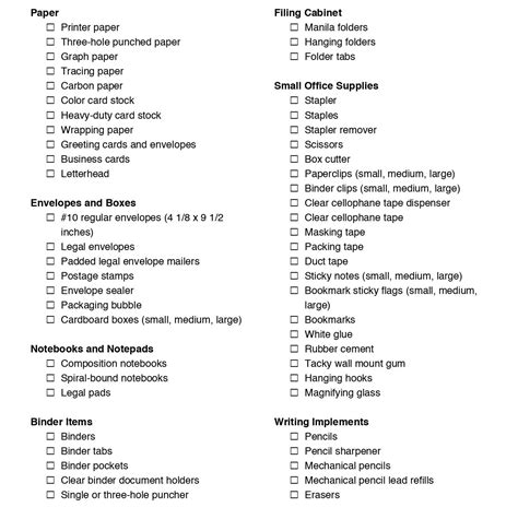 Office Stationery Items List For New Businesses | All Stationery Items List in Excel PDF