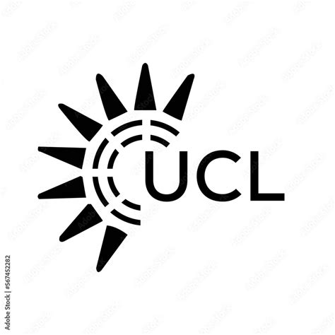 UCL letter logo. UCL image on white background and black letter. UCL ...