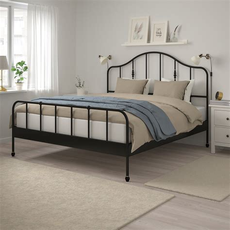 SAGSTUA Bed frame - black King in 2020 | Bed frame, Comfort mattress, Steel bed frame