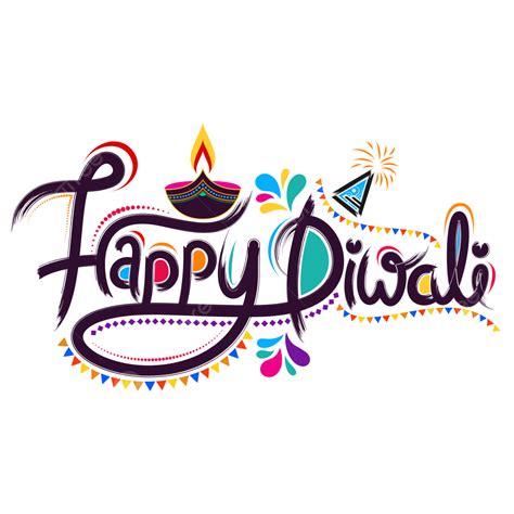 Typography Colorful Happy Diwali Or Lettering Multicolor Greeting Illustration, Happy Diwali ...