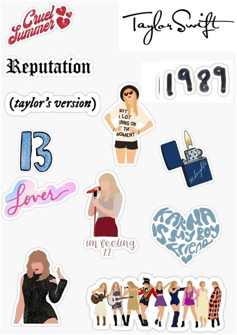 Sticker Taylor Swift | Membretes para cuadernos, Pegatinas bonitas, Taylor swift letras de canciones