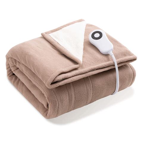 Buy Bedsure Heated Blanket Throw Electric - with 5 Heat Setting, Fast Heating Blanket, 4 H Timer ...