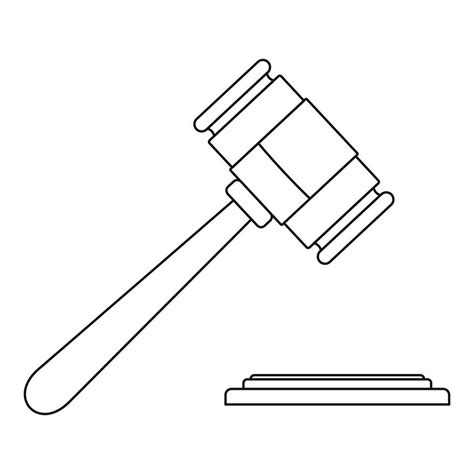 Auction gavel icon, outline style 14596199 Vector Art at Vecteezy