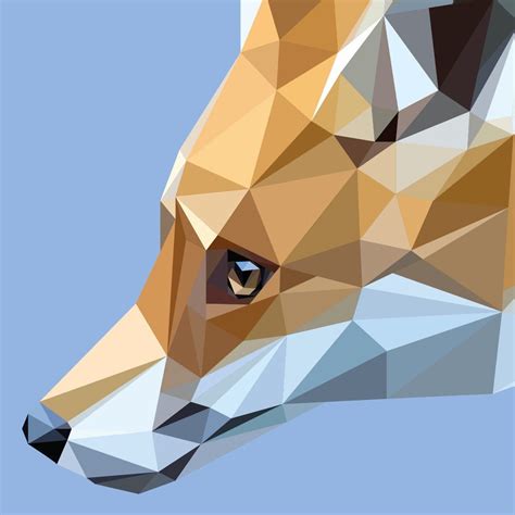 Geometric Fox Art Print Printable Low Poly Style great for a | Etsy