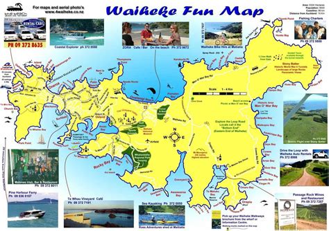 Waiheke Island Fun Map | Waiheke island, Map, Aerial photo