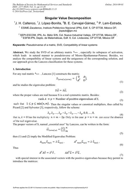 (PDF) Singular Value Decomposition