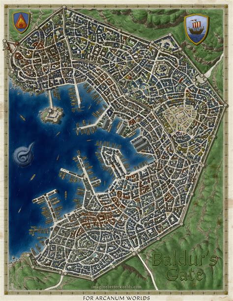 ArtStation - Baldur's Gate city map