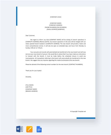 Free 11+ Sample Closing Business Letter Templates In Pdf inside Account Closure Letter Template ...