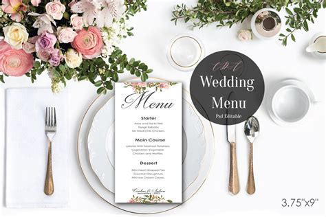 Vintage Wedding Menu Template | PSD Instant Download (196942) | Presentation Templates | Design ...