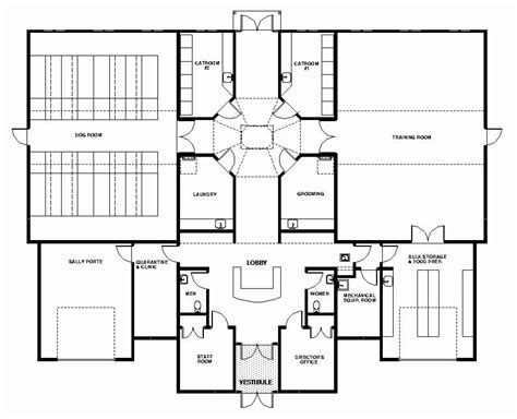 the floor plan for an office building with two floors and three rooms, all in black and white