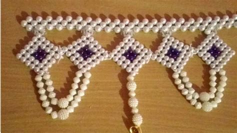 Pearl Beaded Toran Design | Beaded crafts, Door hanging decorations, Toran