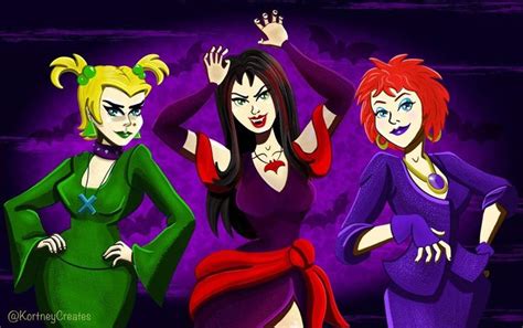 All of the Hex Girls together! 🦇 ☺️ Thorn, Dusk, and Luna. Scooby Doo | Hex girls, Illustration ...