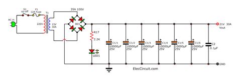 High Current 12V-13.8V at 30A,25A,20A,15A Power Supply - Elec Circuit