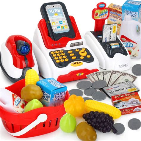 Pretend Play Smart Cash Register Toy, Kids Cashier with Checkout ...