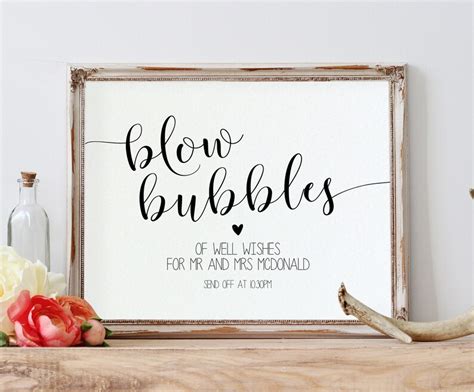 Blow Bubbles Wedding Sign Template Wedding Sign Printable | Etsy