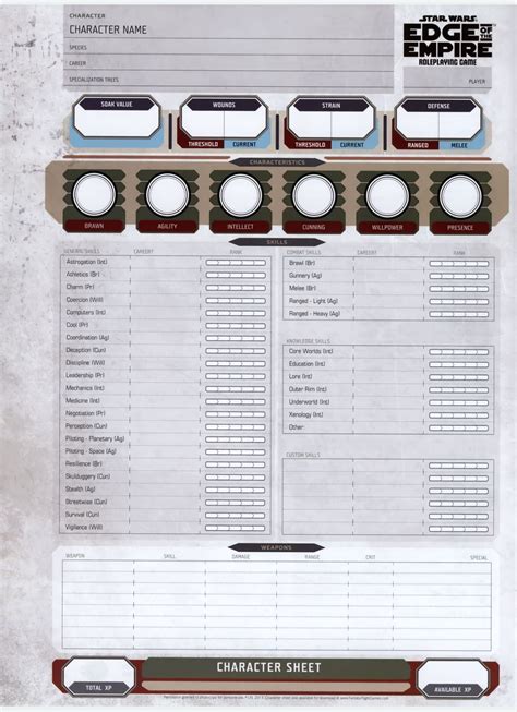 Star wars age of rebellion character sheet - billascience