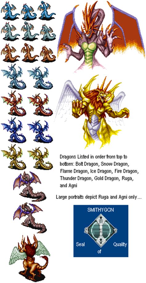 SNES - Breath of Fire - Dragon Forms - The Spriters Resource