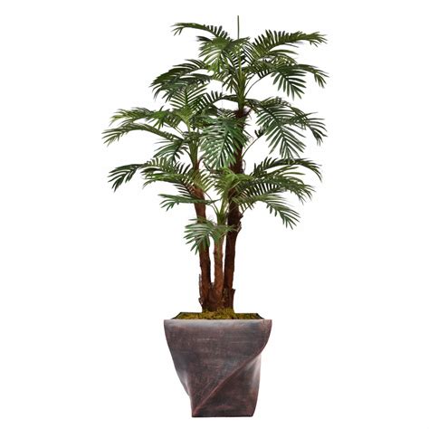 75.5" Tall Palm Tree Artificial Decorative Indoor/ Outdoor Faux with ...