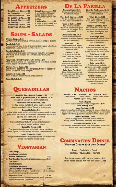 Online Menu of Mangos Cantina and Grill - Oxford Restaurant, Oxford, Alabama, 36203 - Zmenu