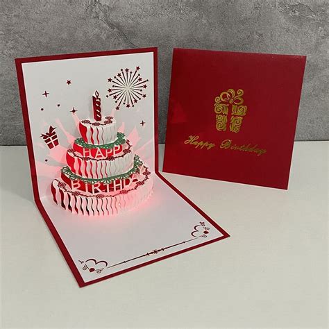 Latady 3D Pop Up Birthday Cards,Warming LED Light Birthday Cake Music ...