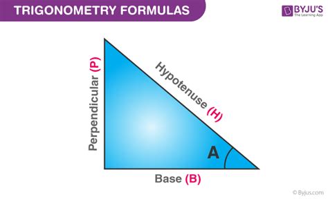 Trigonometry Formulas For Class 10 | List of Important Trigonometry Formula