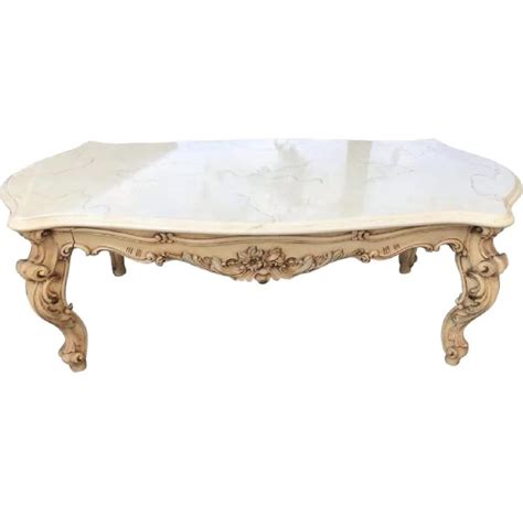 Marble Top Antique Coffee Table – VP Royal Rentals