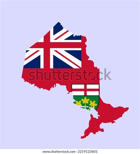 Ontario Map Flag Vector Silhouette Illustration Stock Vector (Royalty ...