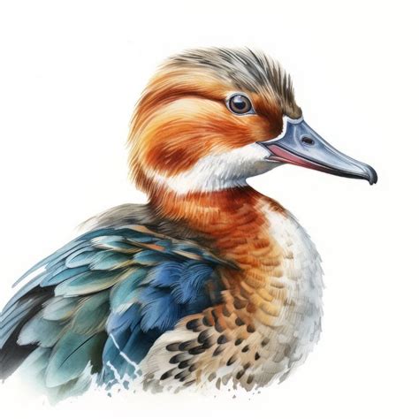 Mandarin Duck Bird Digital Art Watercolor Painting - ArtStation ...