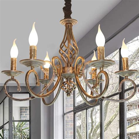 Buy Ganeed Rustic Chandeliers, Vintage French Country Chandelier, Wrought Iron Antique Ceiling ...