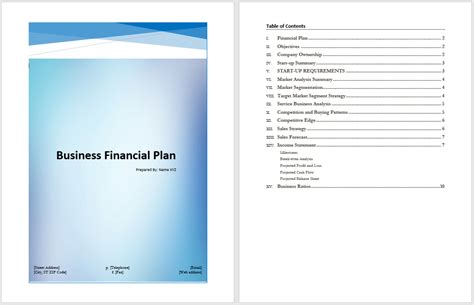 Business Financial Plan Template | Word Templates for Free Download