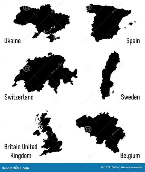 Silhouettes of Europe Countries Vector Illustration Stock Vector ...