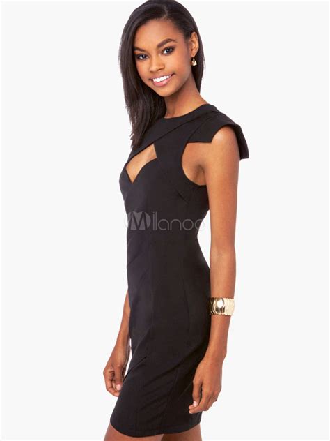 Sleeveless Square Cut Out Party Dress - Milanoo.com