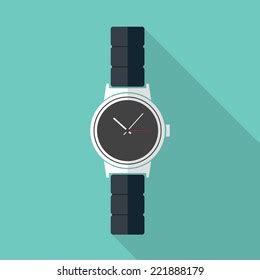 Watch Icon Flat Design Vector Stock Vector (Royalty Free) 221888179 | Shutterstock