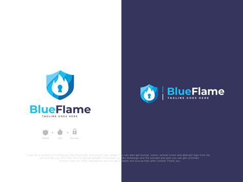 Blue Flame Logo by Robiul Islam on Dribbble