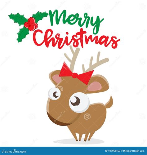 Merry Christmas Reindeer Clipart Stock Vector - Illustration of ...