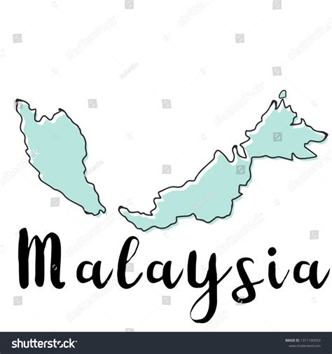 Doodle Freehand Map Sketch Malaysia Vector Stock Vector (Royalty Free) 1311190553 | Shutterstock