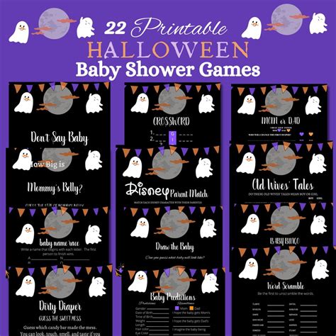 22 Printable Halloween Baby Shower Games to Keep Your Guests - Etsy